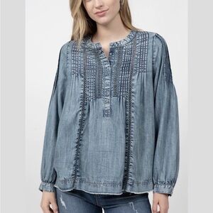 anthropologie Pilcro Denim Poet top blouse size XS